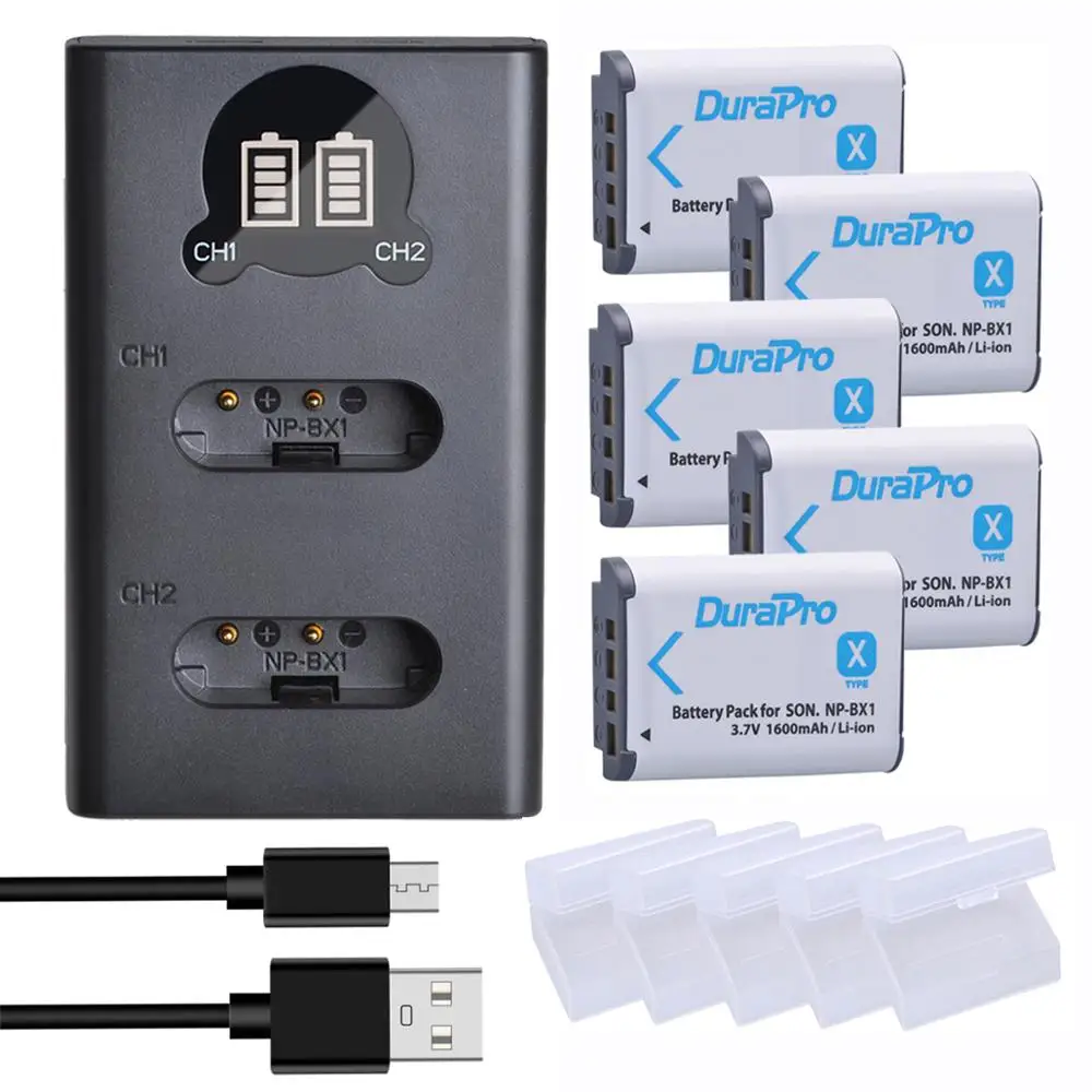 Durapro NP-BX1 NP BX1 Battery + LED USB Charger For SONY ZV-1 DSC RX1 RX100 RX100iii M3 M2 WX300 HX300 HX400 HX50 HX60 GWP88