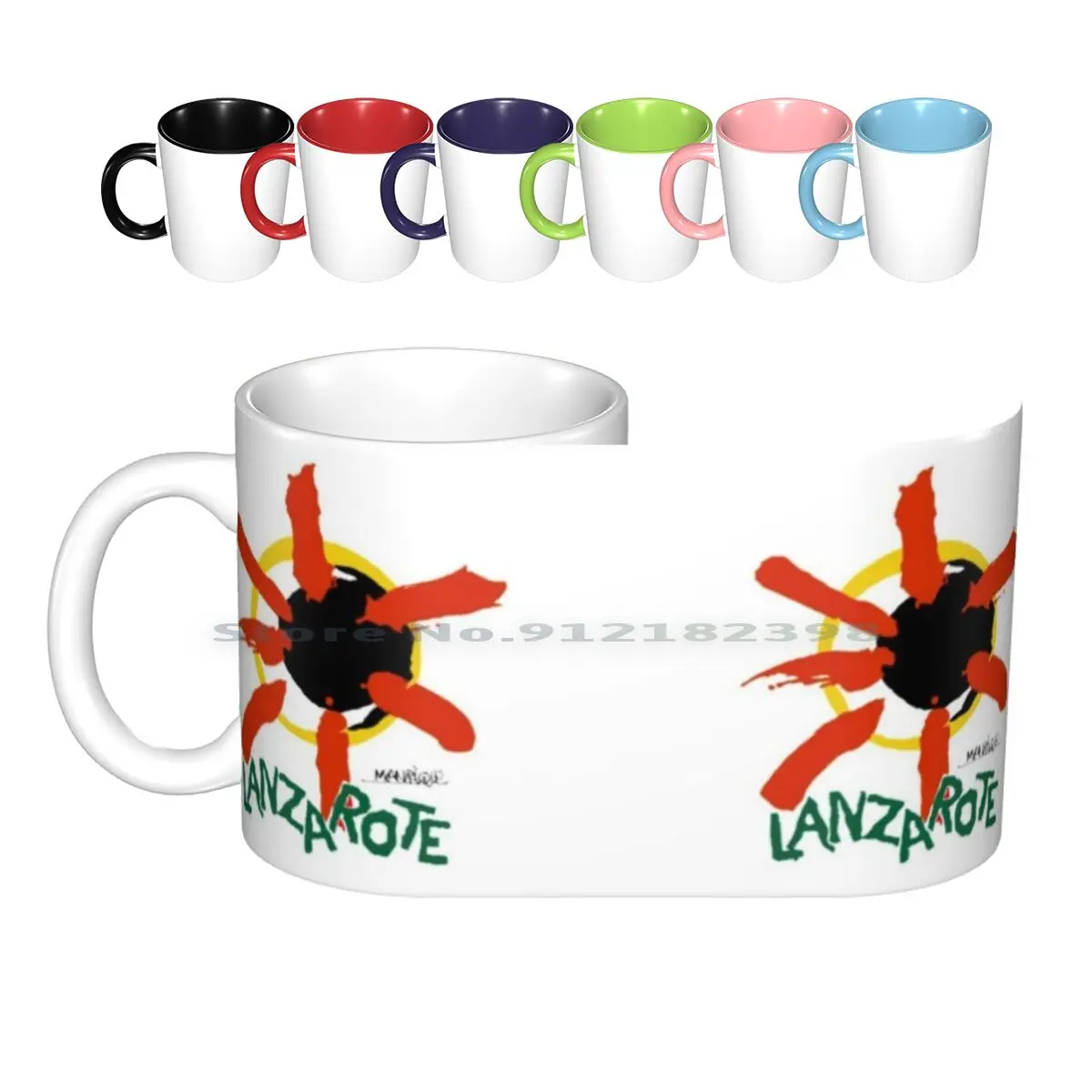 Lanzarote Manrique Sun Symbol Logo Ceramic Mugs Coffee Cups Milk Tea Mug Icimages Lanzarote Lanza Canary Islands Canaries Spain