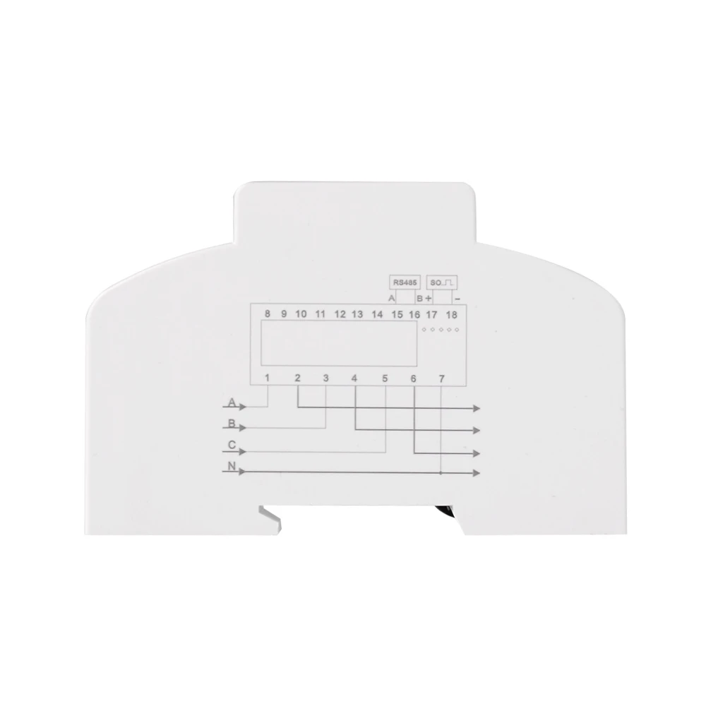 3 Phase 4 Wire RS485 Modbus 380V 100A  DIN Rail Energy Meter Digital Backlight Power Factor Monitor with Voltage Current Display