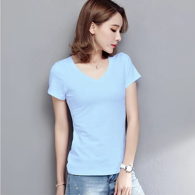 S-5XL Women\'s Cotton T-shirt Summer 2024 New Casual Elasticity O-neck Short-sleeve Slim Bottom T-shirt Girl\'s Tops Tees Female