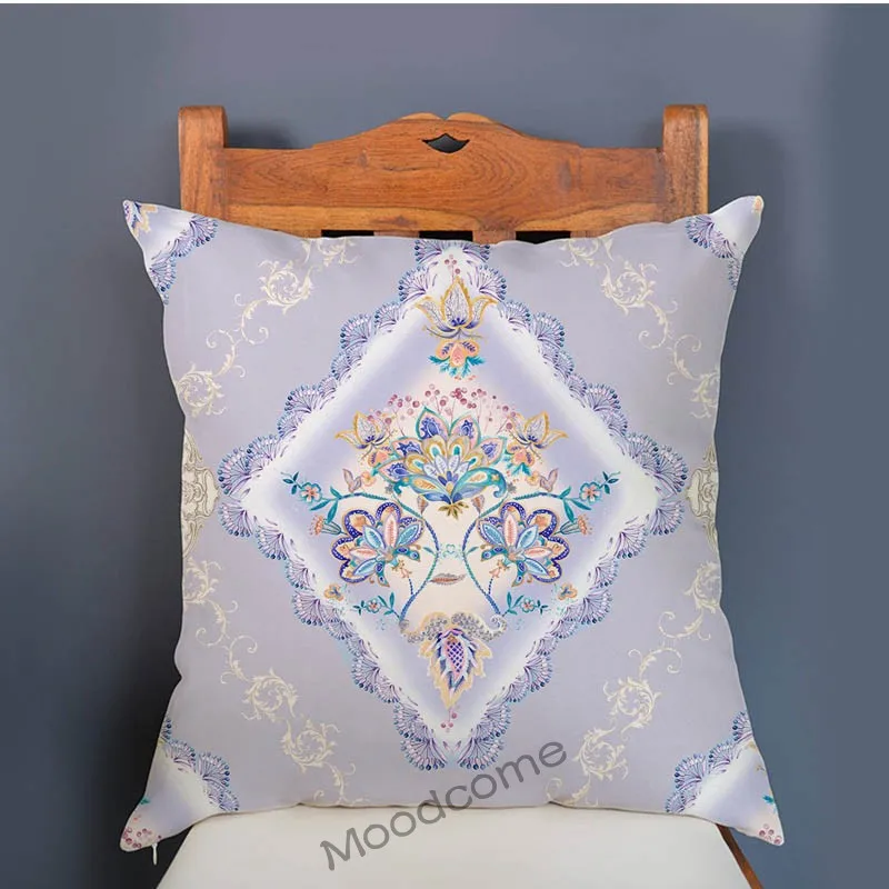 Pink Princess Flower Royal Court Luxury Design Soft Velvet Floral Elegant Decoration Pillow Case Europe Noble Art Cushion Cover