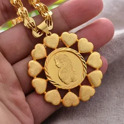 Big Dubai Africa Beautiful woman Copper Gold Color Necklace for Men Women Gold Color Chain Necklace Jewelry