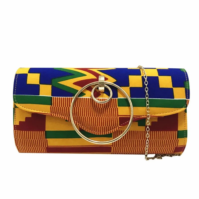 Hot Sale African Handbag for Lady Ankara Pagen Wax Fabric Made Handbag 1piece for Party F1127-1