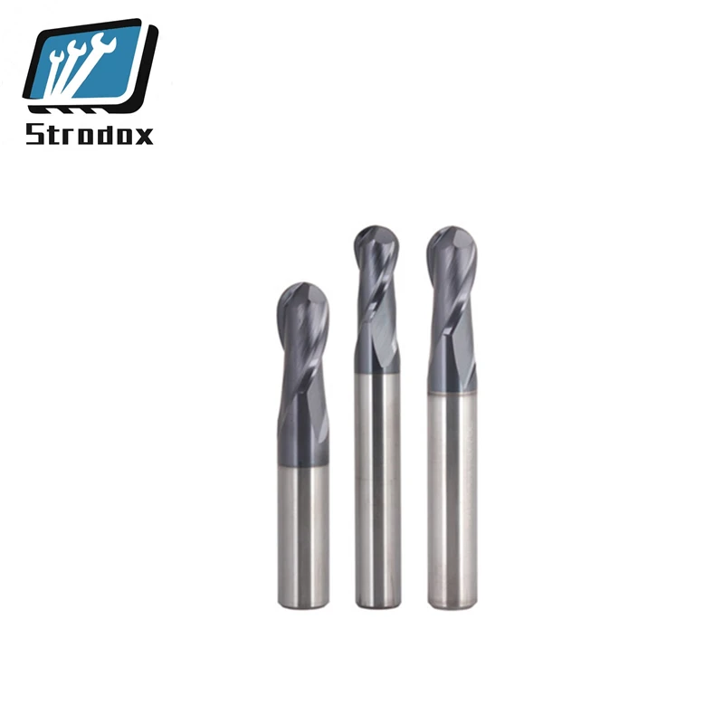 5 pcs/lot 65 degree ultrafine tungsten steel coated ball end mill 2 blades Ball-end knife R knife R0.5-R6.0 R0.5X50X4DX2F