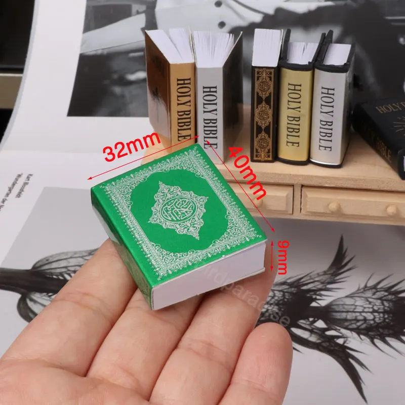 1PCS Miniature Dollhouse Accessories Bible Book Model Mini Props for Bjd Ob11 Dolls House Furniture Scence Decoration Toys