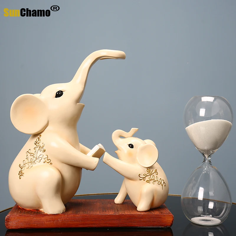 Elephant Hourglass Timer Sand Clock 60 Minutes Creative Wedding Gifts for New Couples Room Decoration Home Decor Ornaments