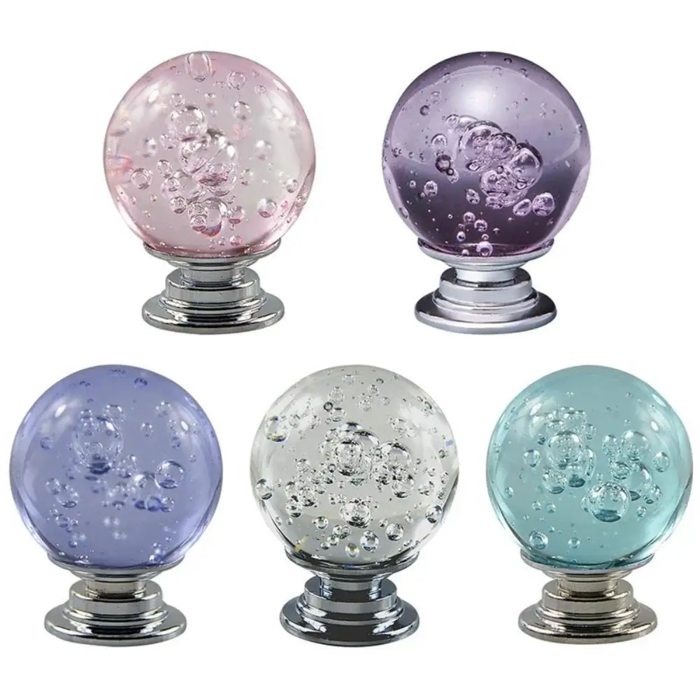 Round 3cm Crystal Bubble Ball Drawer Knob Cupboard Cabinet Handles Wardrobe Door Handles Kitchen Furniture Pull Knob Hardware