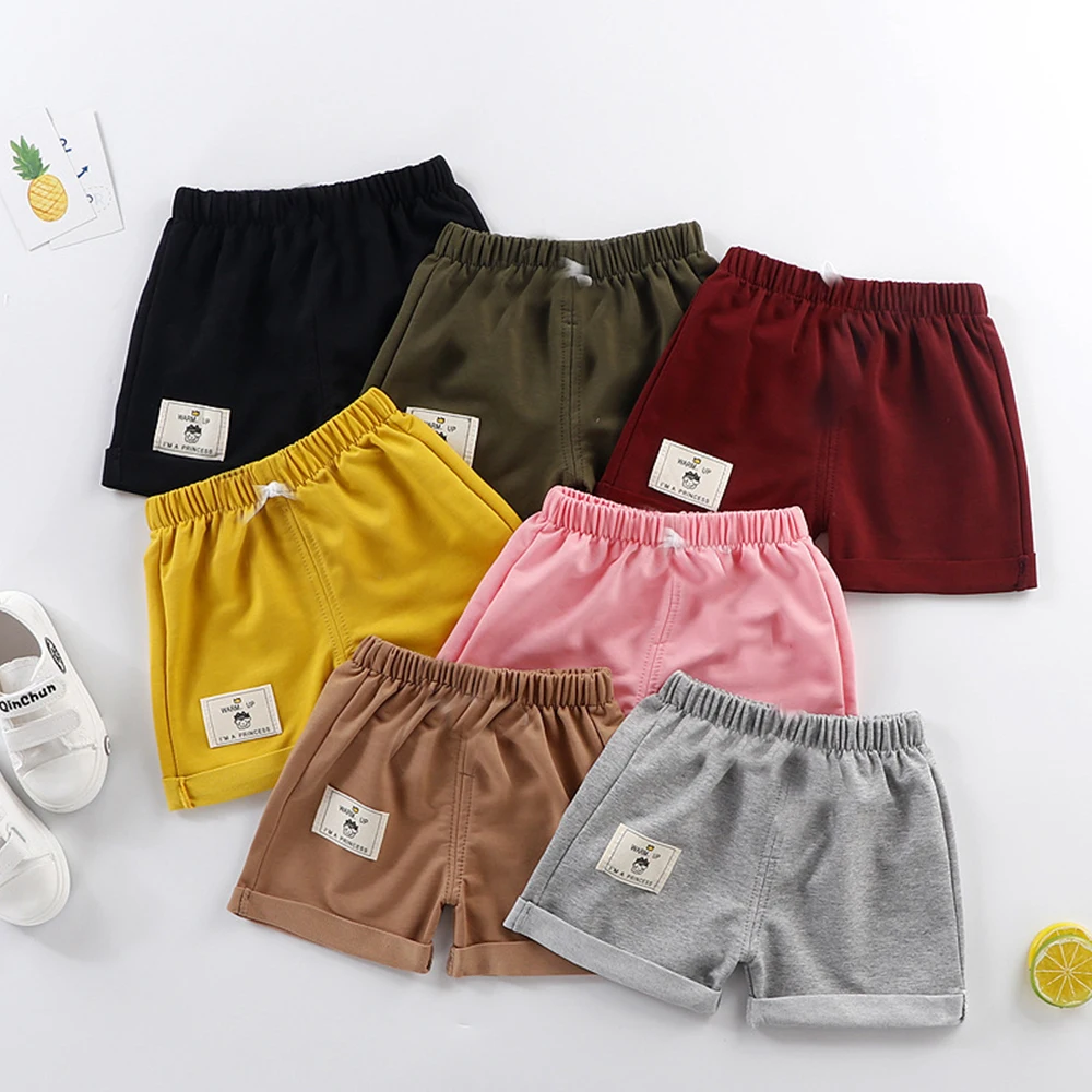 

Summer Baby Shorts Leisure Pants For Girls Boys Candy Colors Cotton Children Beach Loose Casual Trousers Toddler Clothing