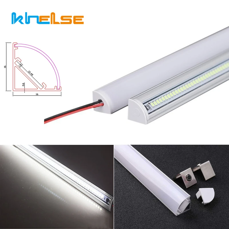 2-20pcs 0.5m 72LED Hard Bar Lights 220V U V Style Corner LED Aluminum Profile Rigid Tube Light Under Cabinet Strip Lamp