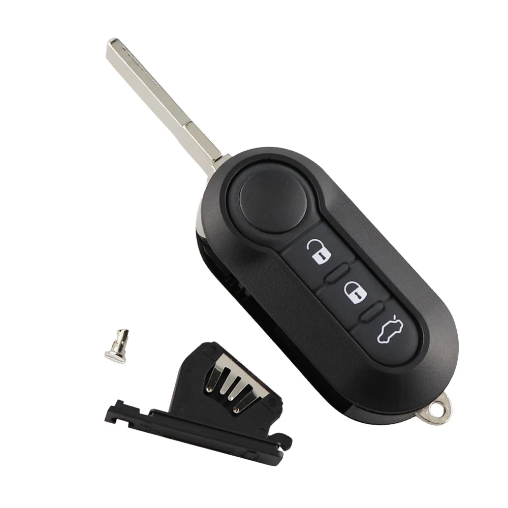 YIQIXIN Remote Car Key Shell Replacement For Fiat 500 Panda Punto Bravo Ducato Stilo 3 Button Flip Folding SIP22 Blade Key Shell