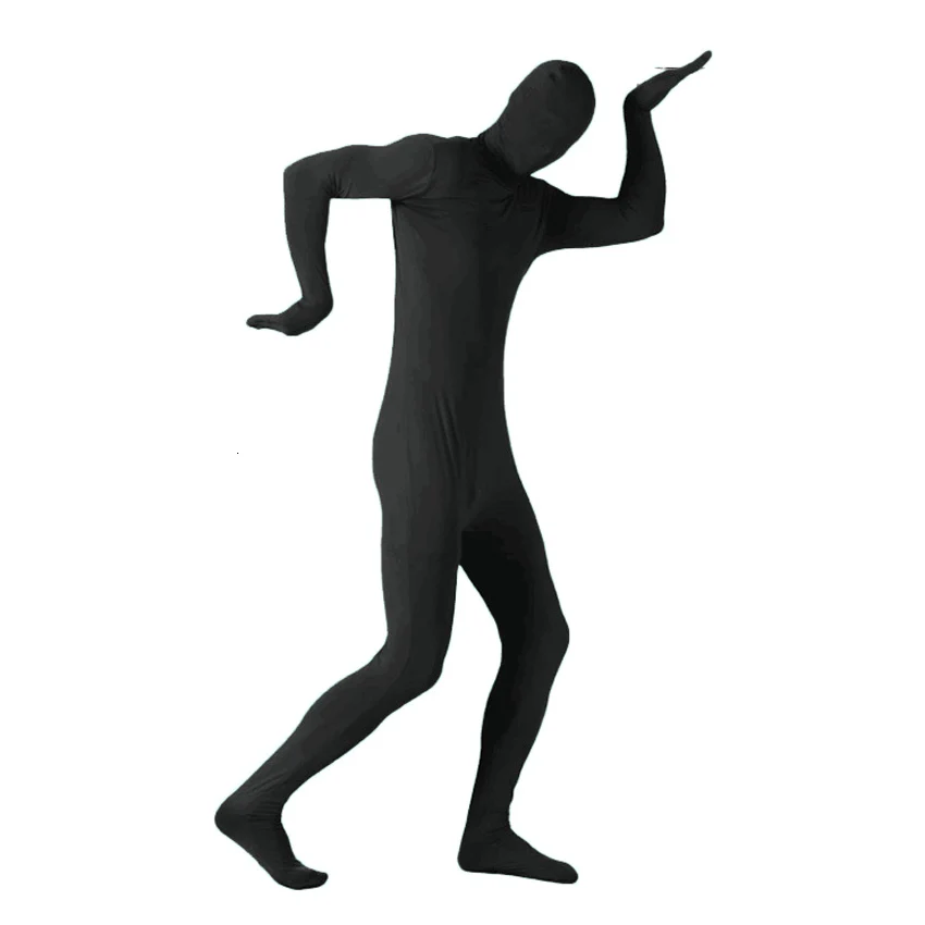 Adult Novelty Dancing Full Body Zentai Cosplay Costumes Spandex Black Suit Tight Bodysuit Catsuit Halloween Men Women Bodysuit