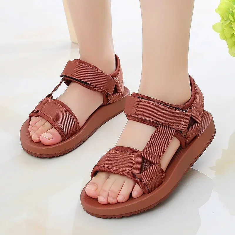 Boys Sandals 2021 Summer New Children's School Flat Brown Toddler Shoes Casual Beach Sandals 1 2 3 4 5 6 8 10 12 Years Old