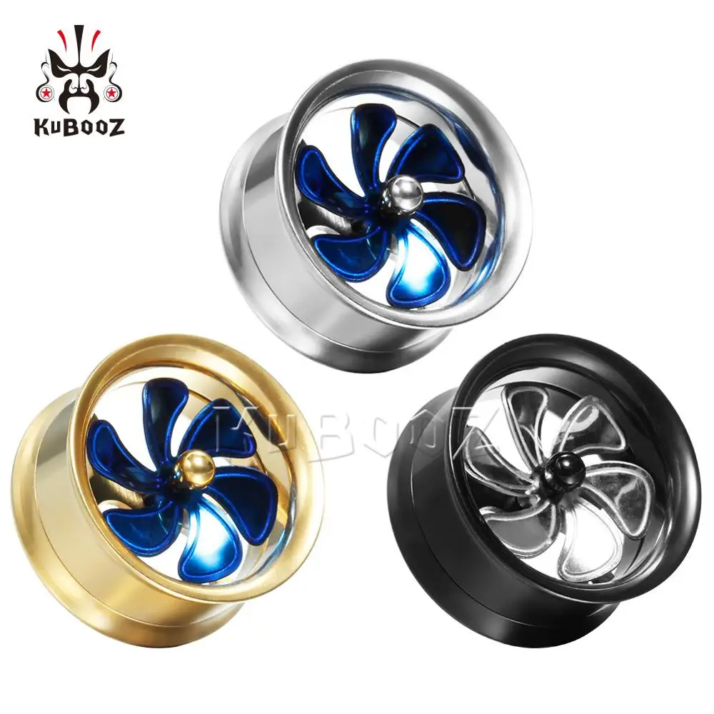 

New Style Fan Stainless Steel Ear Piercing Plugs Tunnels Earring Expander Stretcher Flesh Jewelry Fashion Gift For Unisex Person