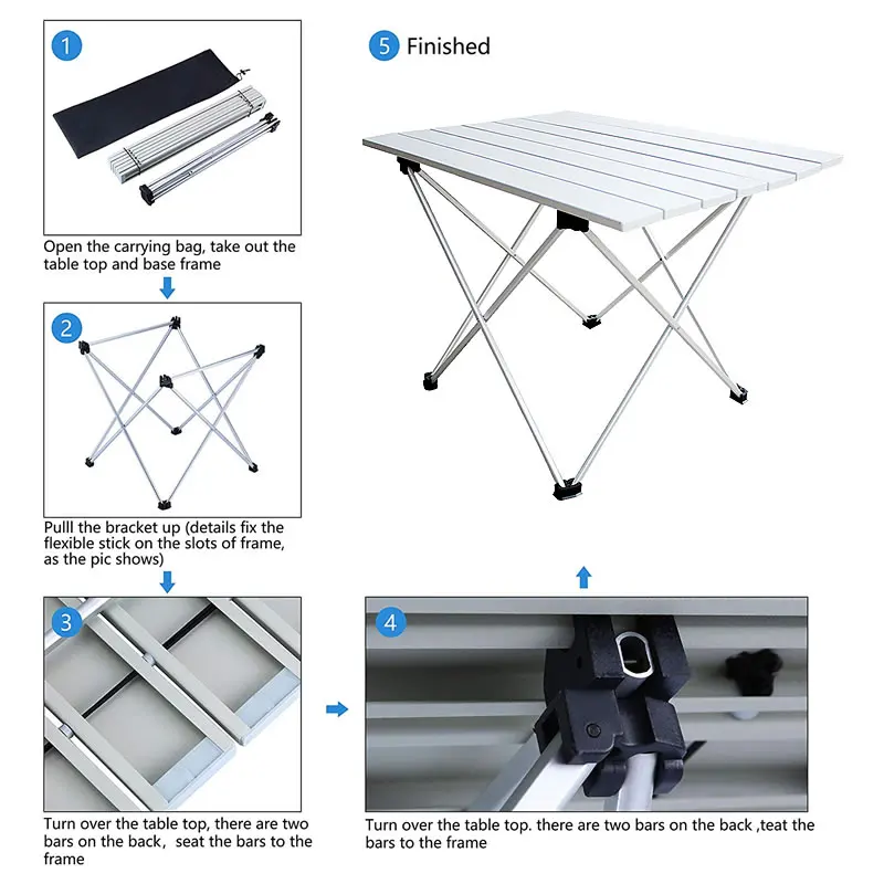 Ultralight Aluminum  Camp Table, Portable Folding Camping Table with Carry Bag for Outdoor, Fishing & Picnic