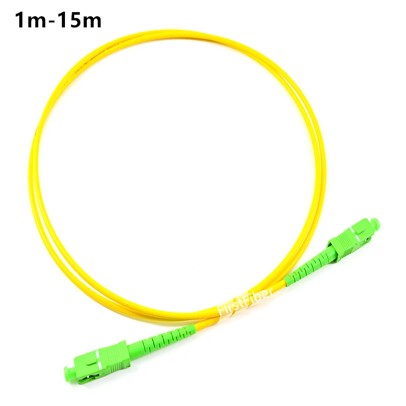 Cable de parche de fibra óptica SC APC, 5m, 2,0mm, PVC G657A, puente de fibra simple SM FTTH, 1m, 2m, 3m, 10m, 15m