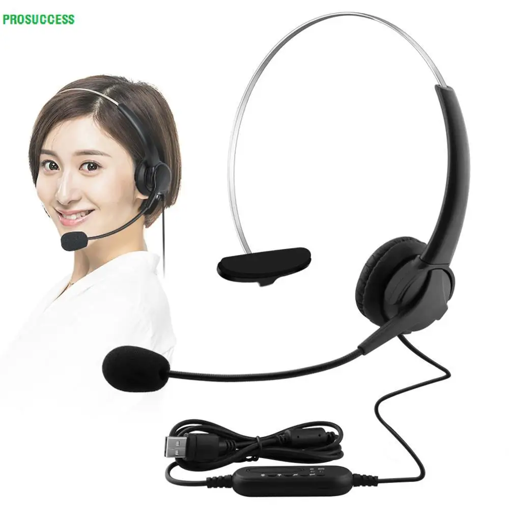 Telephone Headset Call Center Operator USB Corded Offical Headphone With Micro for Computer Laptop PC  Gaming business headset