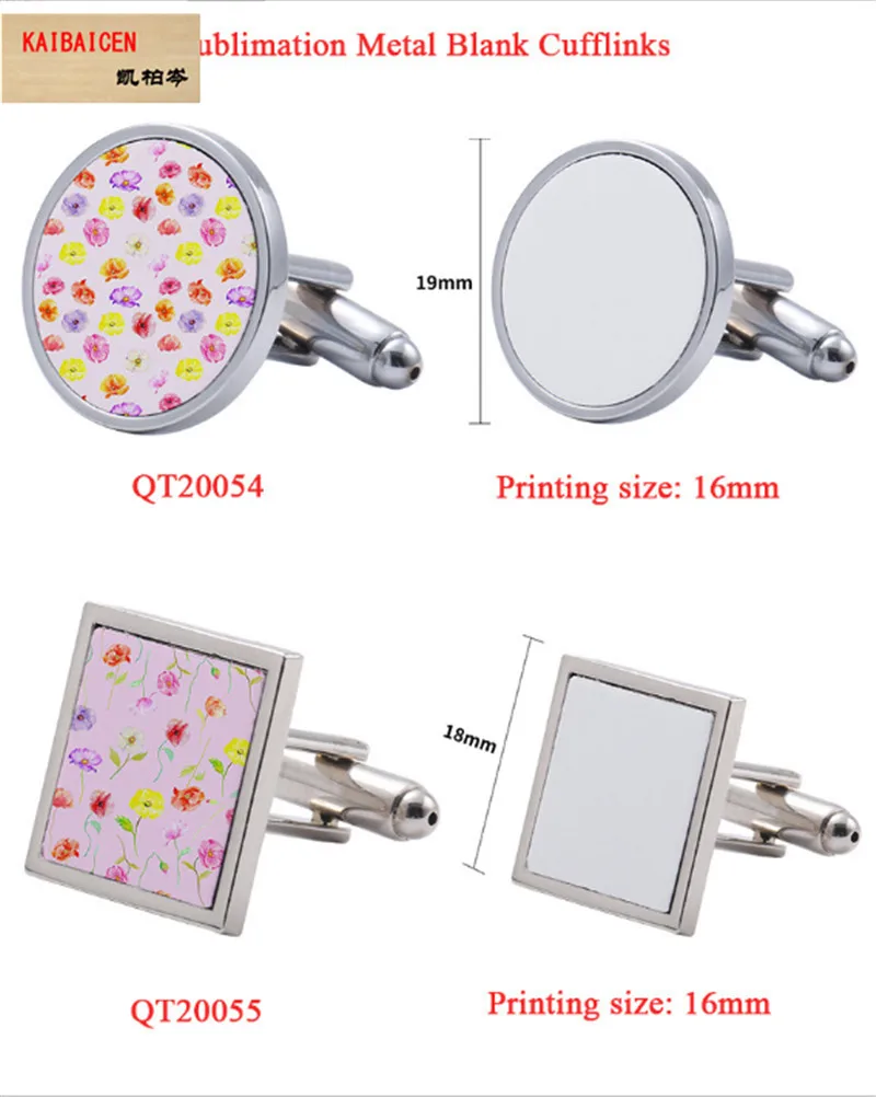 

400pcs/Lot Sublimation blank cuff links can print photo heat tranfer printing consumables personalized gift products cufflinks