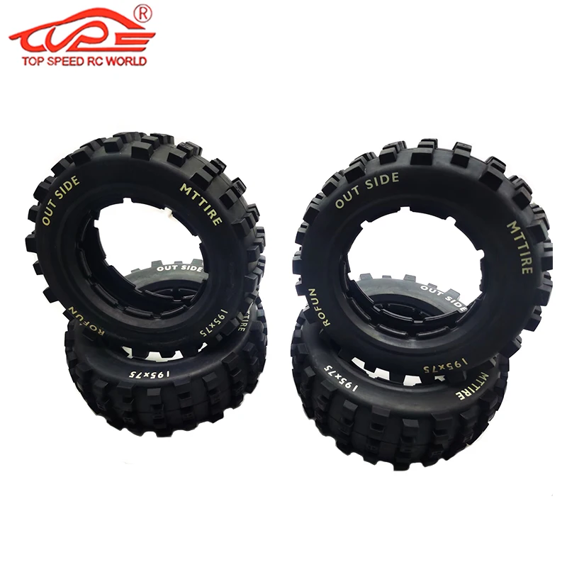 

Upgrade Tyres Off-road Tire Skin 4pcs for 1/5 Rc Car Gas Losi 5ive T Rofun Rovan LT Kingmotor X2 DDT FID RACING DBXL Truck PARTS