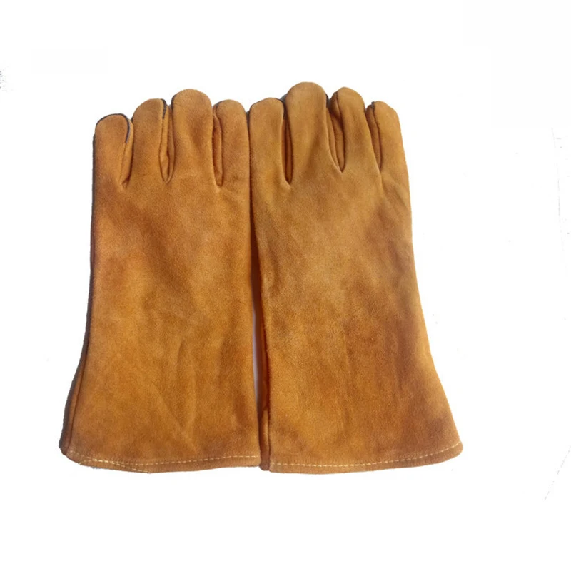 

Fireproof Durable Yellow Cow Leather Welder Gloves Anti-Heat Work Safety Gloves For Welding Metal Hand Tools