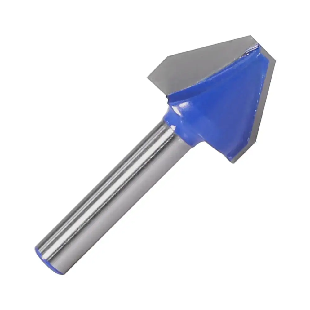 1Pc 60 Degree 1/4″ Shank 6MM SHANK Woodworking Tenon Milling Cutter Tool Drilling Milling For Wood Carbide Alloy