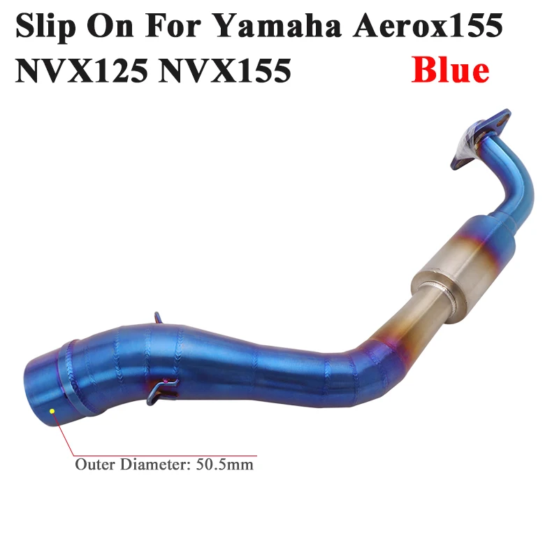 Slip On For Yamaha Aerox155 NVX125 NVX155 NVX 125 155 Motorcycle Exhaust Escape Modified Front Link Pipe Connect 51mm Muffler