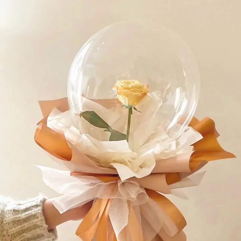 10/50/100PCS 8cm Wide Neck BOBO Ballons Bouquet transparent bubbles Ball For Wedding Engagement Decor Birthday Party Supplies