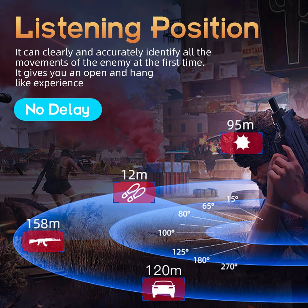 سماعات أذن TWS للألعاب سماعة لاسلكية تعمل بالبلوتوث 5.0 سماعات أذن رياضية ذكية CVC إلغاء الضوضاء سماعات رأس للألعاب مع ميكروفون