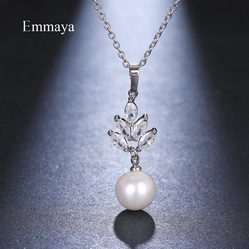 Emmaya Fascinating Design AAA Zirconia Pearl Necklace Noble Style For Women Elegant Dress-up In Fashion Party Charming Gift