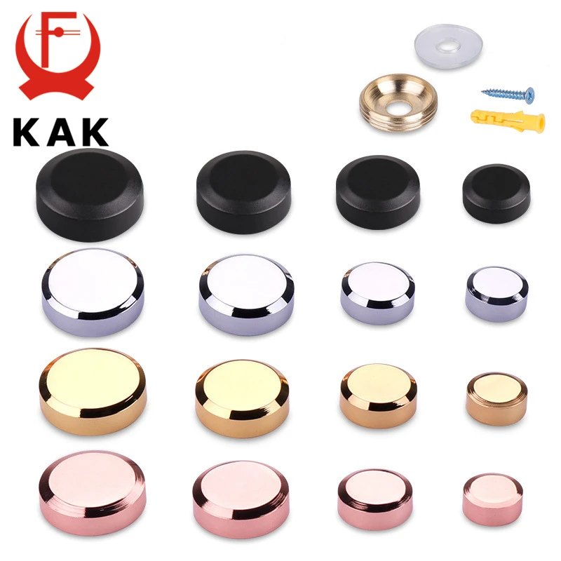 KAK 4PCS Billboard Decoration Nails Glass Fasteners Mirror Fixing Screws Stainless Steel Screw Covers Furniture Glass Hardware