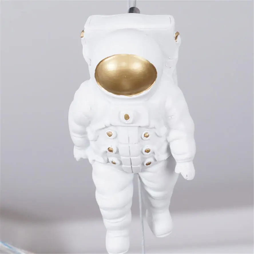 cartoon satellite astronaut led chandelier lighting for children bedroom living room personality