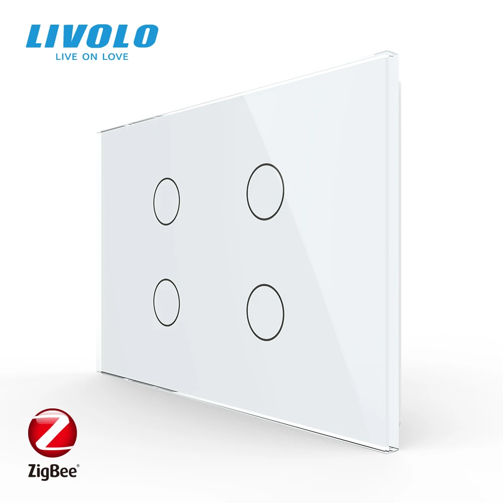 Livolo Padrão dos Eua Inteligente Wifi Zigbee Parede Toque Interruptor de Luz Controle App sem Fio Casa do Google Alexa Dispositivos de Voz Vl-c904z11