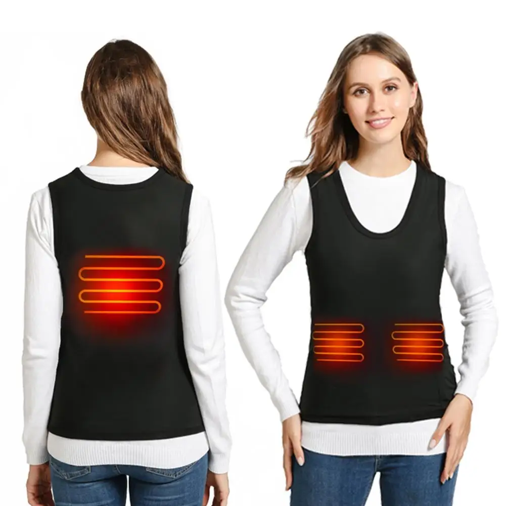 Slim Smart Electric Heated Vest Warm 3 Adjustable Temperature Levels Abdomen Back Heating Vest For Outdoor Hiking Cycling