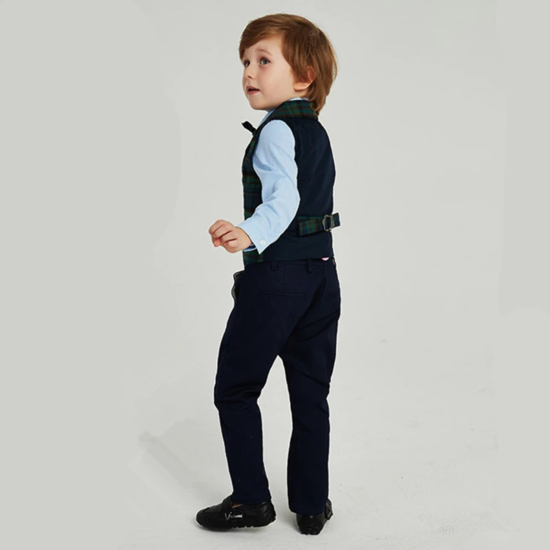 

Boys Kids Sets Autumn Winter Gentleman Vest+shirt+pants Childrens Cotton Clothes Baby Boy Clothing Long Sleeve Suit High Quality