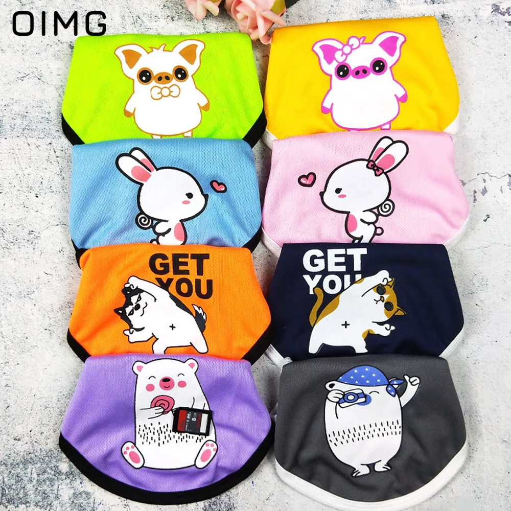 OIMG Summer Cartoon Cat Dog Clothes Rabbit Bear Print Mesh Dog t Shirts For Small Dogs Puppy Sleeveless Chihuahua Spitz Clothes