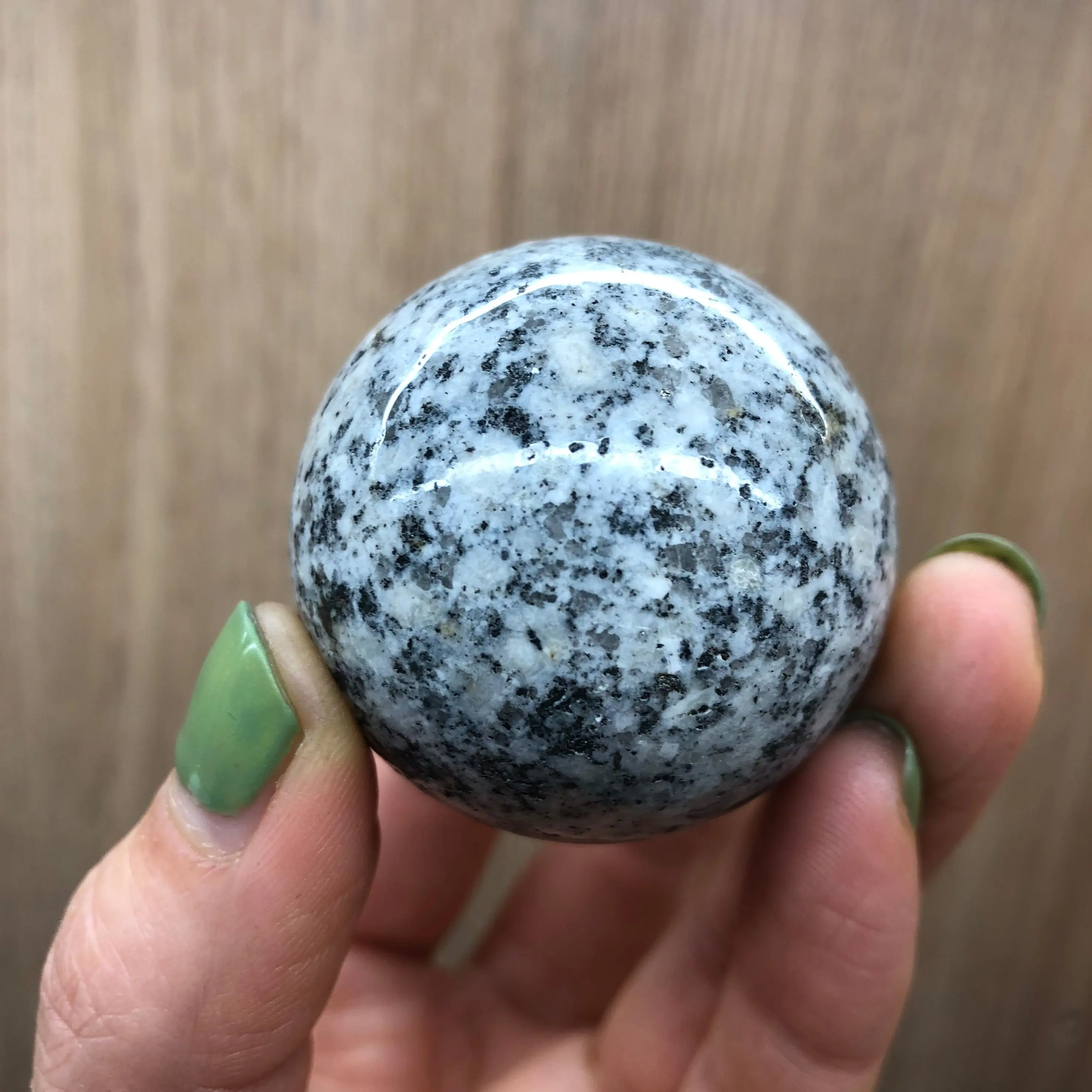 

1pcs Black and white Tourmaline Crystal in Granite Sphere 200-220g