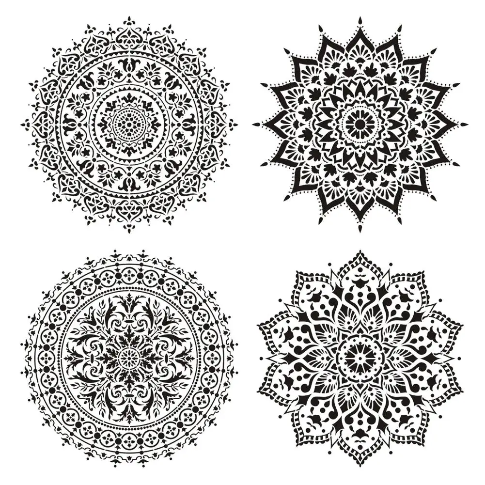 Mandala Drawing Template DIY Wallpaper Furniture Floor Spray Wall Painting Template Mandala Flower Hollow Painting Templat 30x30