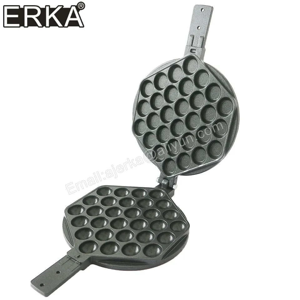 ERKA Hongkong Commercial   Roller Baking Pan Eggs Bubble Waffle Machine  Iron  Eggettes Mold Muffin Non-stick Plate