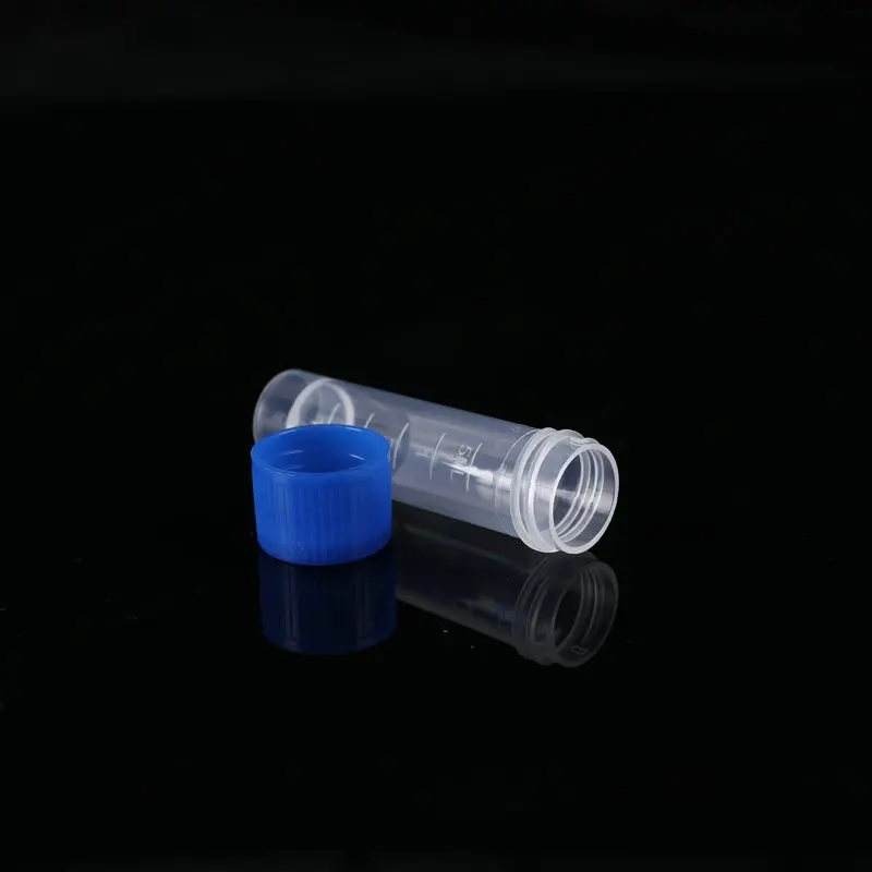 50pcs , 5ml PP Lab Cryopreservation Tube Cryotube Freezing Tubes Centrifuge Tube Volume Vials Bottles With Screw Cap