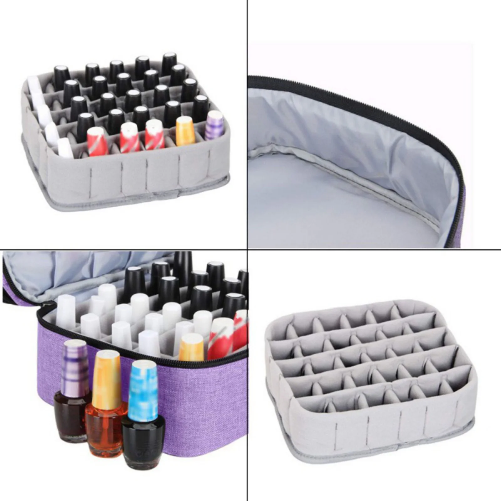 30 Bottles Essential Oil Double Layers Carry Bag Portable Travel Nail Polish Box Cosmetic Storage Perfume Lipstick Organizer