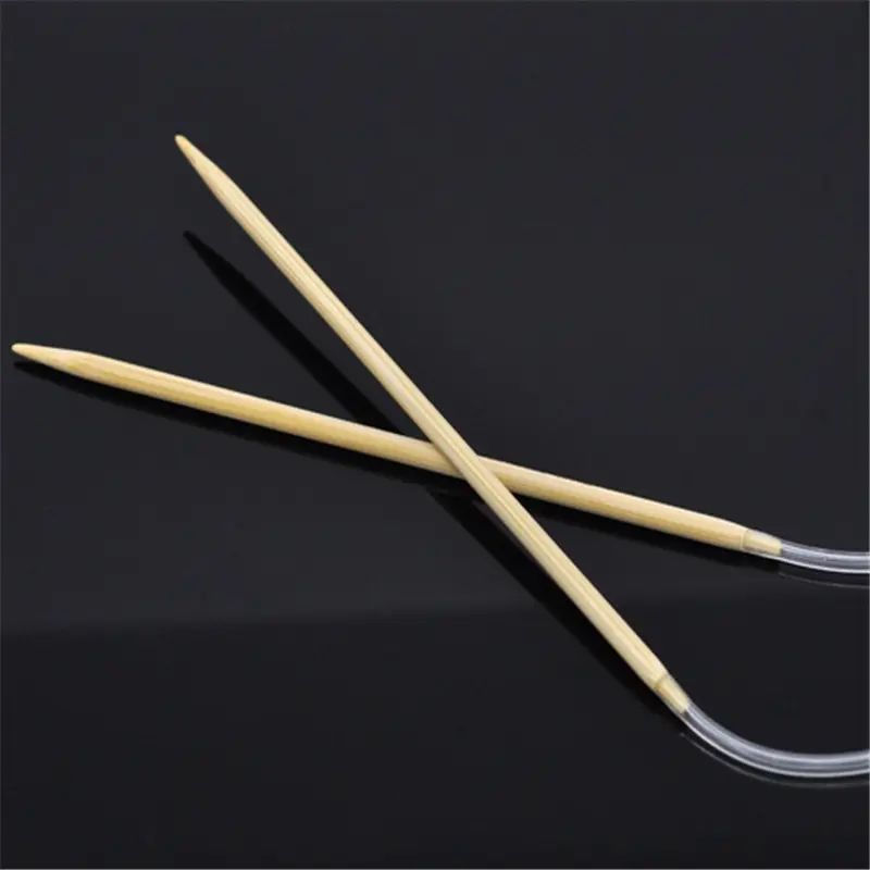 4mm Bamboo Circular Knitting Needles Transparent Tube Double Pointed Crochet Hooks Set For Scarf Sweater 120cm Long, 1 PC