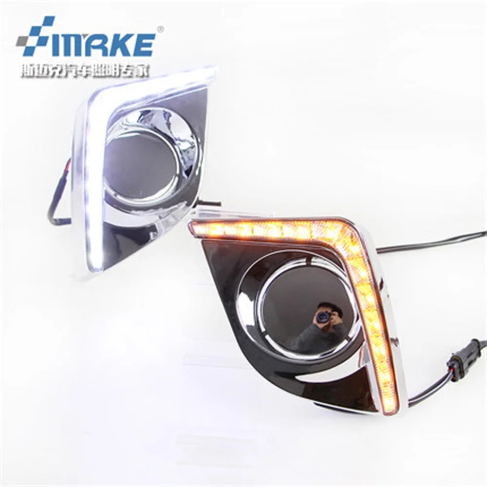 For Toyota 14-16 LEVIN Daytime Running Lamp Refitted LED fog lamp assembly steering Both functions white yellow