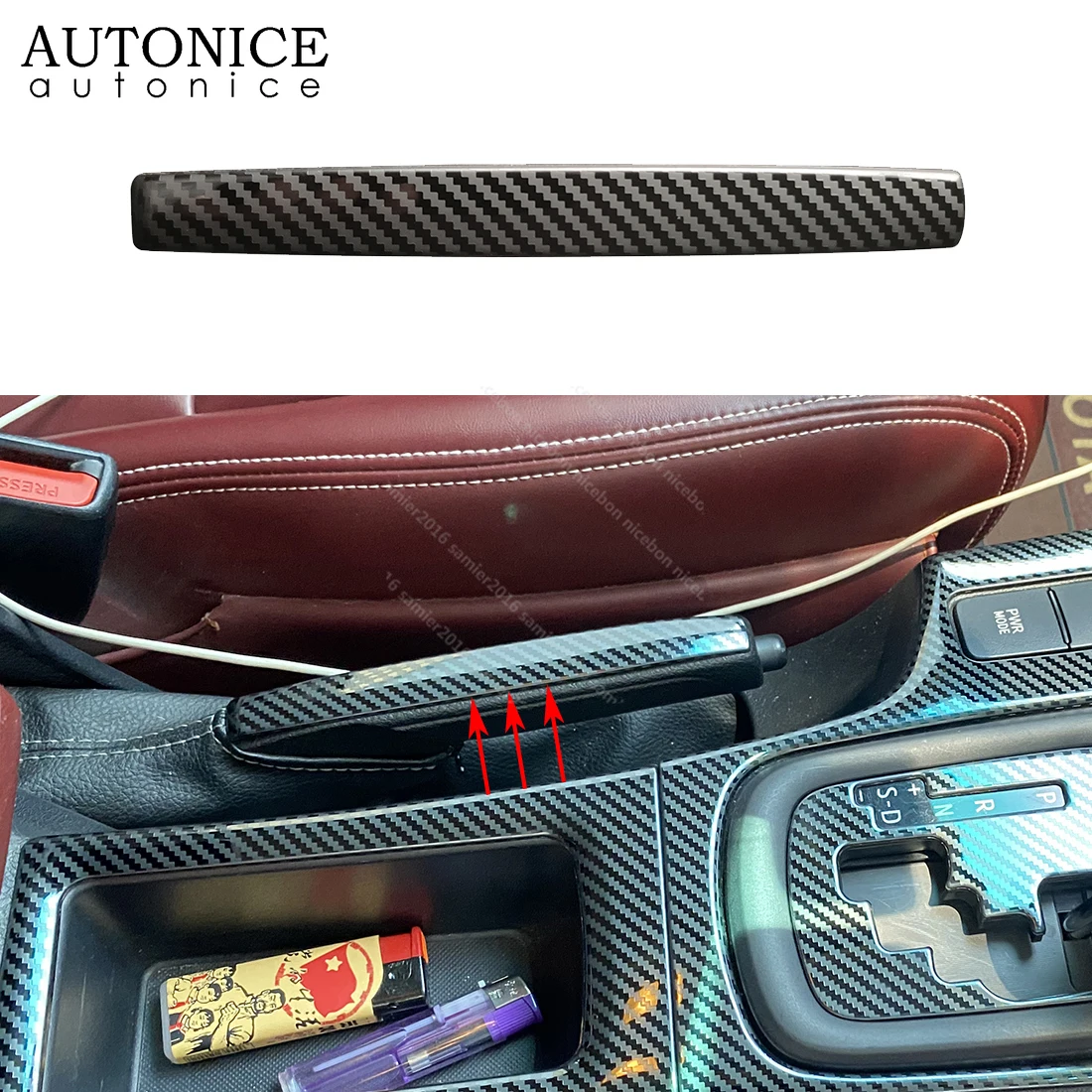 Carbon Fiber Color Steel Parking Handbrake Hand Brake Handle Trim Fit for Toyota Hilux Revo Rocco 2015 2016 2017 2018 2019 2020