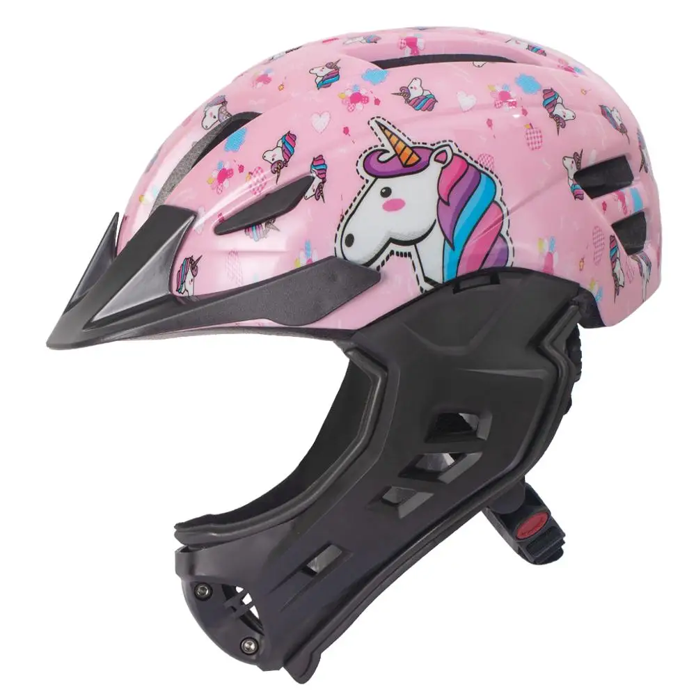 Hiland Kids Bike Full Cover Helmet Adjustable Size Child Helmet Full Face Pink Blue Cycling Sports Safety Capacete Ciclismo