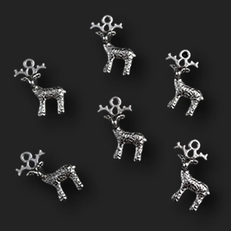 

15pcs Silver Plated Christmas Reindeer Alloy Pendants DIY Charm Earrings Bracelet Jewelry Carfts Making 23*12mm A1354