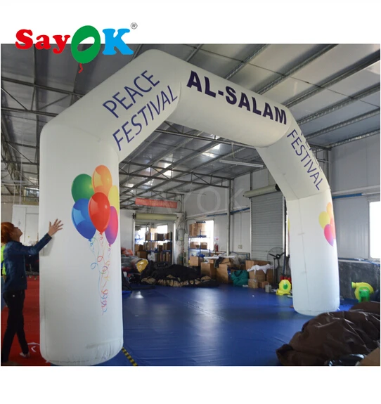 Sayok 6x4m High Inflatable Arch Door Customized Brand Logo Inflatable Archway Finish Line for Events Advertising Promotion