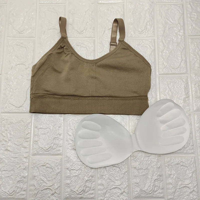 Soutien-gorge respirant et rembourré de yoga pour femme, avec sangle de sœur, pour athlétisme, course à pied, fitness, sans couture, pour sommeil