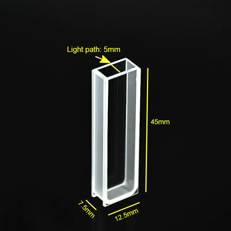 Quartz Cuvette ( Liquid Sample Cell) Absorption Cell 5 mm Measuring Reflected Light Cuvette Gel Sticky Technology 2 / PK