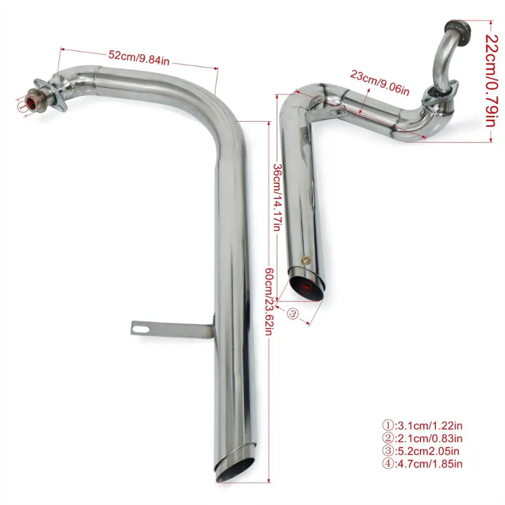 For Yamaha Virago 125 XV125 XV 125 XV250 Exhaust Pipe Full Muffler Exhaust System Pipe Kit Silencers Stainless