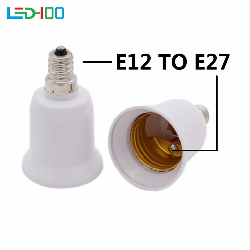 NEW Premium White E12 To E27 Base LED Light Bulb Lamp Adapter Converter Screw Socket