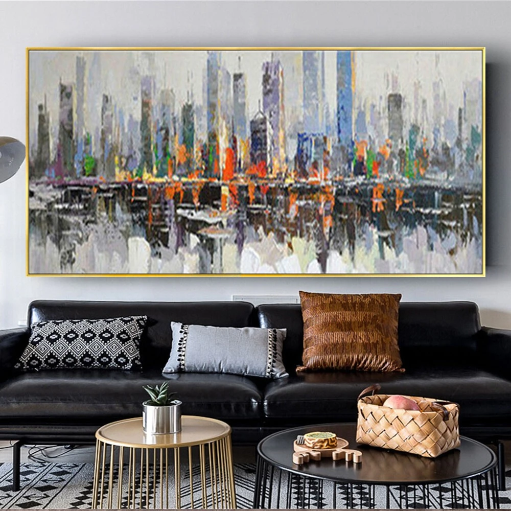 Top Artist HandPainted High Quality Newyork City Oil Painting On Canvas Large Landscape Wall Art Picture For Living Room Artwork